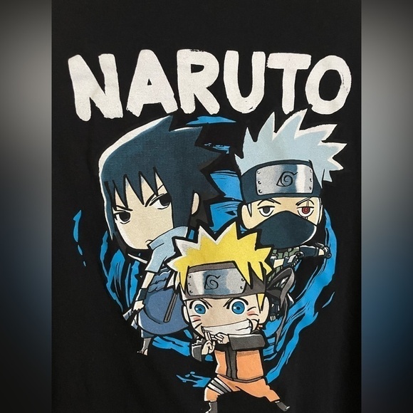 Naruto Shippuden Men Short Sleeve T-Shirt 2X Black - Picture 4 of 7